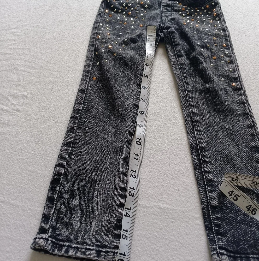 H&M Sz 3-4T Gray Skinny Jeans with Distressed Pattern Re